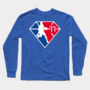 Luka Doncic Diamond #77 (Red / White / Blue) Long Sleeve T-Shirt